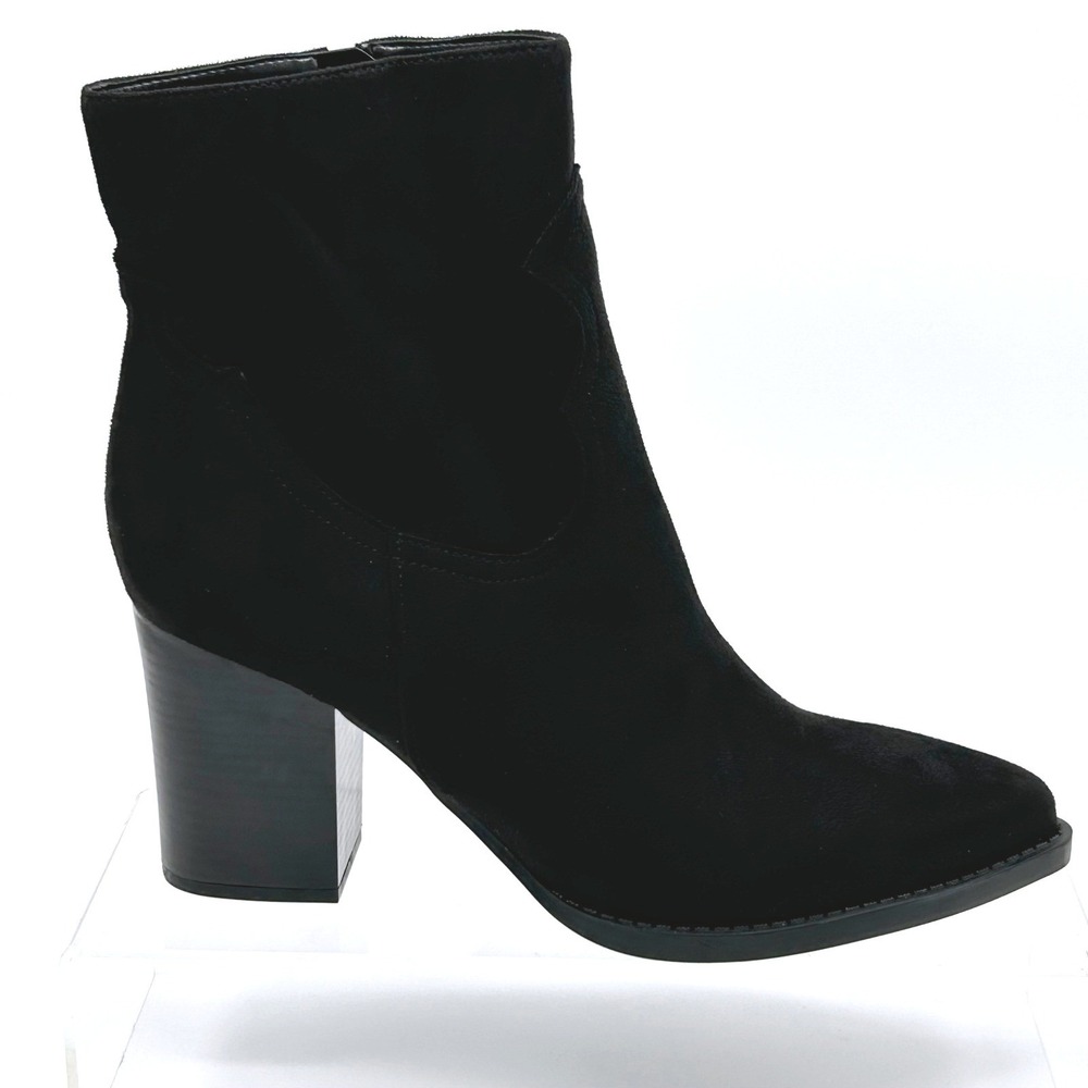 Nine West Size 10.5 Black Sueded Fabric Ankle Boots‎ Pointed NEW Taytay $149